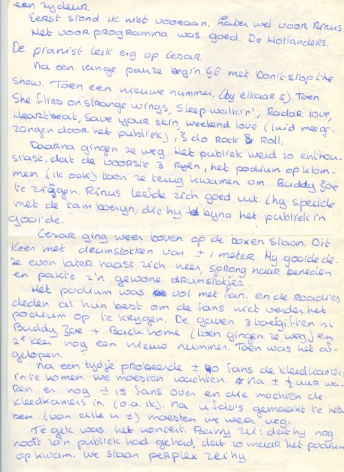 Golden Earring show review April 18, 1980 Leiden show by Gery Hoetmer